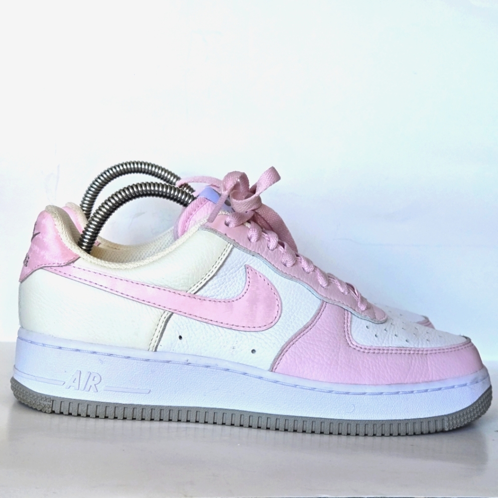 Nike Women's Air Force 1 Pink and White Sneakers